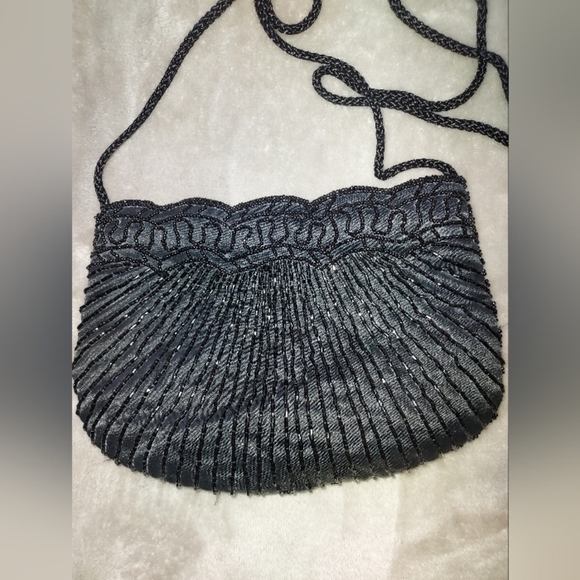 Hasting and Smith black beaded shoulder bag vintage - Picture 4 of 6